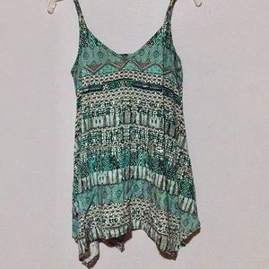 Green spaghetti strap shirt